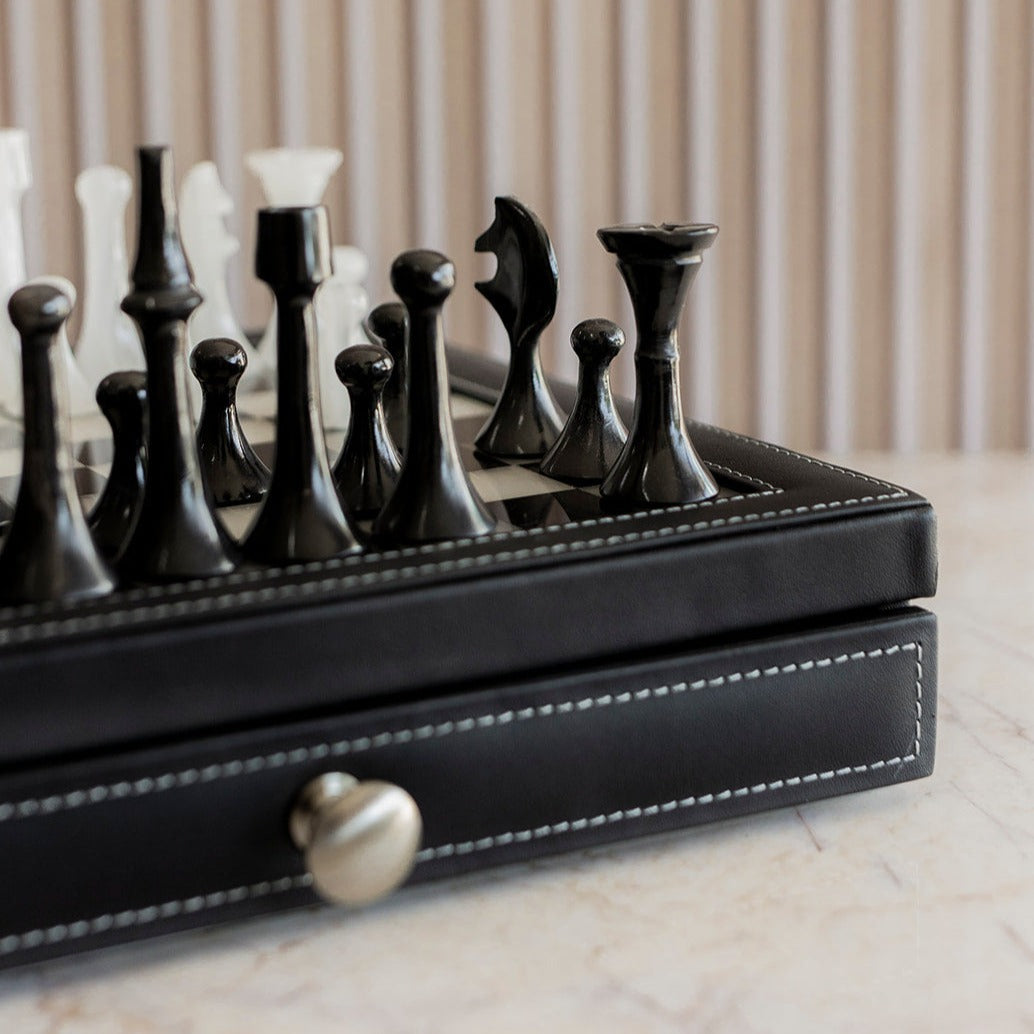 AJEDREZ ITALIANO CAJA DE PIEL